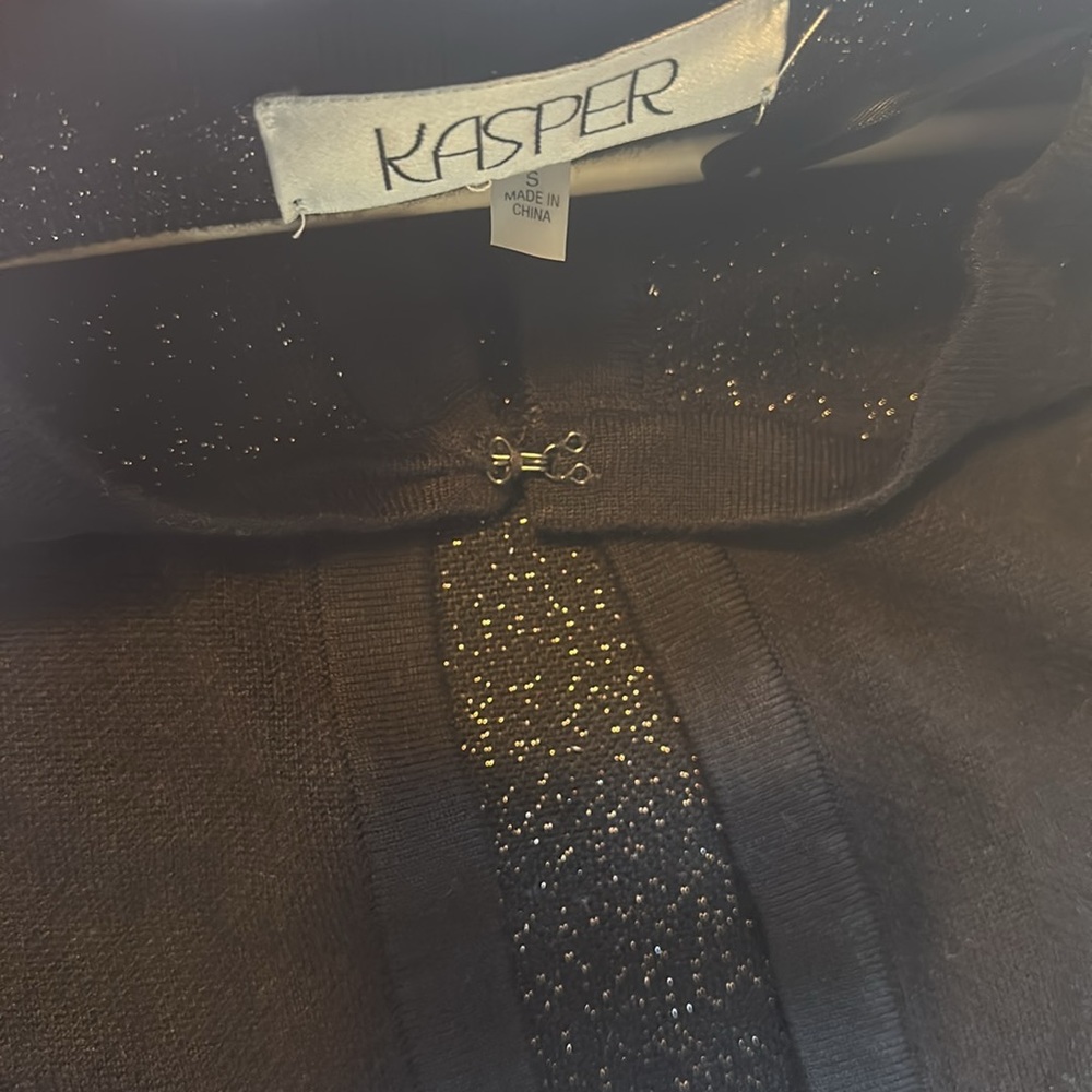 Kasper sweater jacket small black‎ silver and gold sparkle - Picture 6 of 10